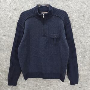 PETER MILLAR Sweater Men's XL Blue Pullover 100% Pure Merino Wool Italy Golf